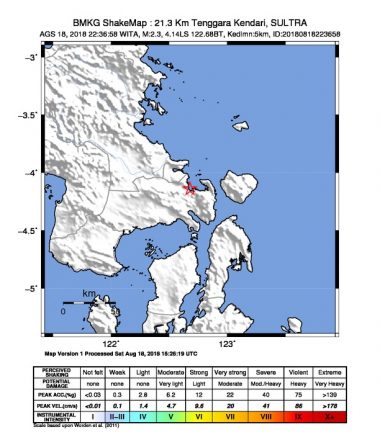 Titik Koordinat Gempa (Foto: IST)