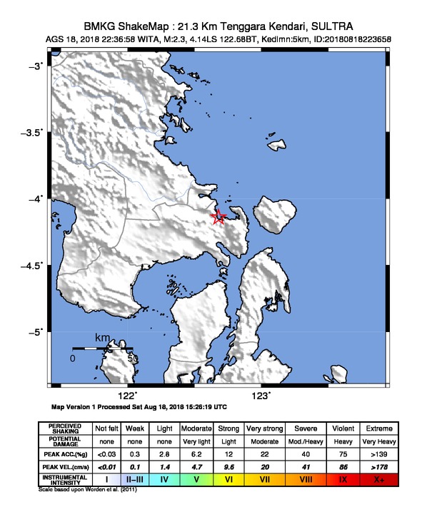 Titik Koordinat Gempa (Foto: IST)