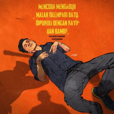 Seorang Pendemo yang Terkapar di Jalan Setelah Dikeroyok