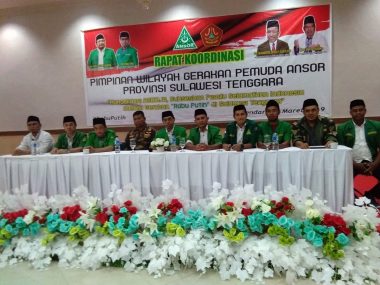 Kofers Pers Pengurus Pimpinan Wilayah Gerakan Pemuda Ansor Sultra,,jelang Pemilu 2019 di Salah satu Hotel Kendari,Sabtu (30/3/2019)