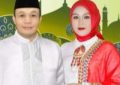 Bupati Muna Barat, LM Rajiun Tumada., M. Si Bersama Istri (Foto: Istimewa)